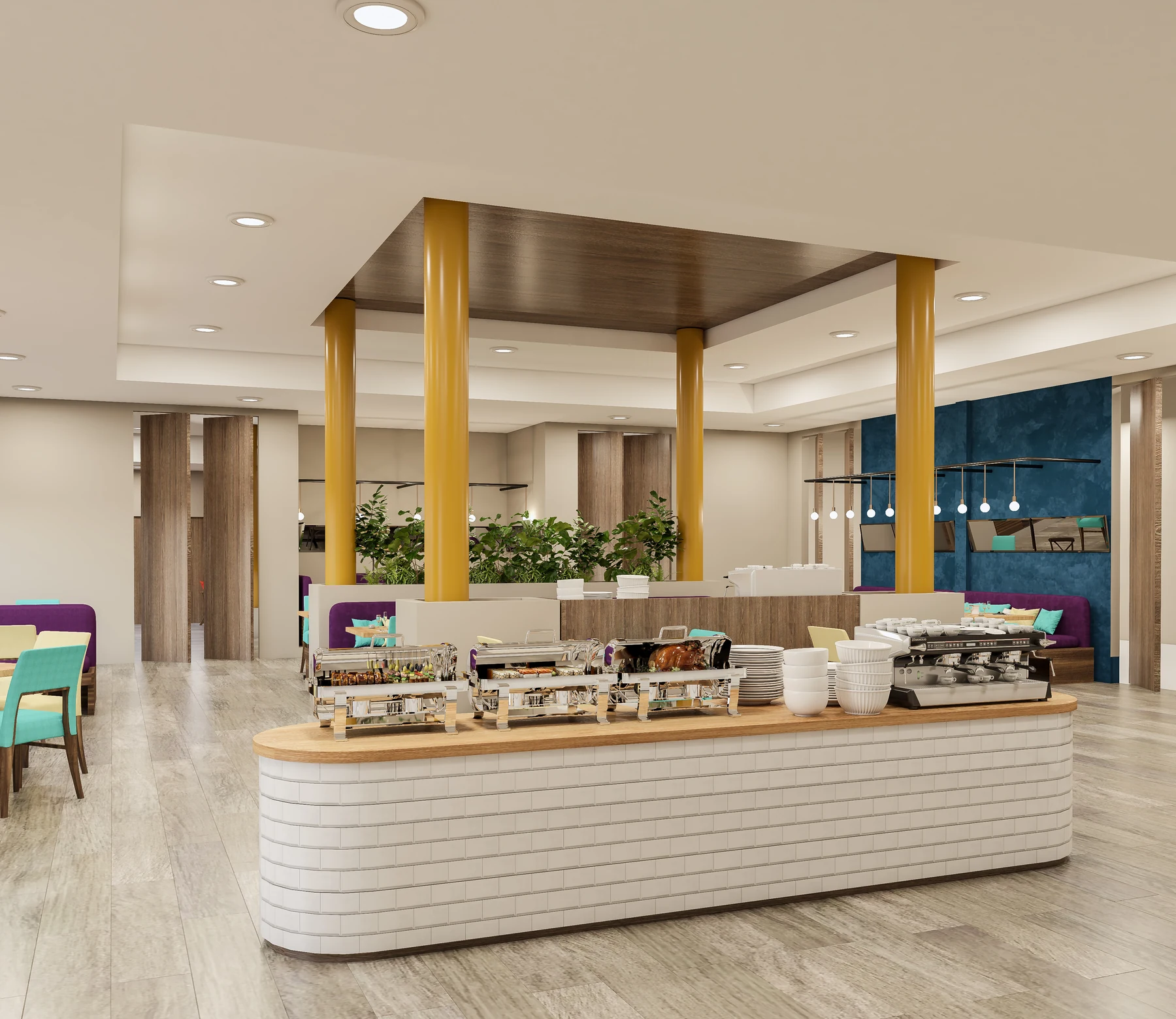 City Hotel · Duqm · Restaurant buffet · design render