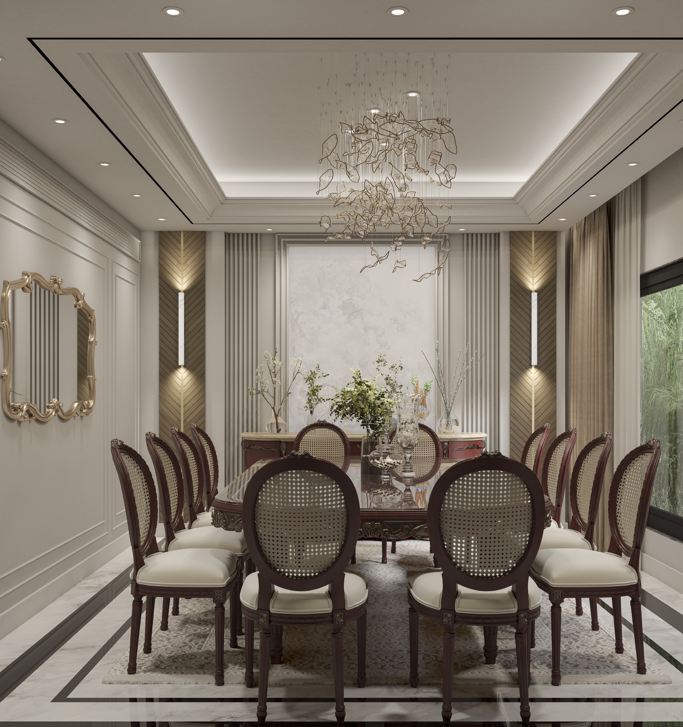 El-Rabwa Villa dining room design visualisation