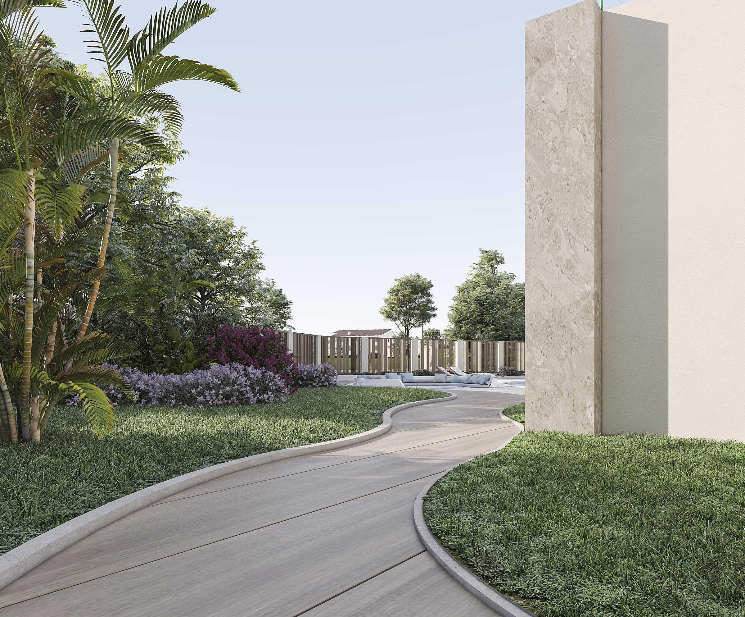 El-Rabwa Villa garden approach design visualisation