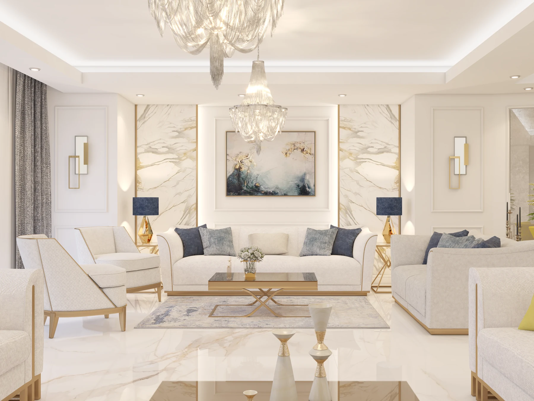 San Stefano Apartment · Seating composition · design render